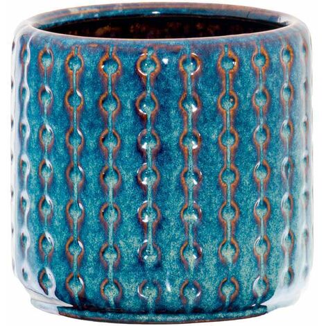 Seville Collection Planter - Ceramic - L17 x W17 x H16 cm - Indigo