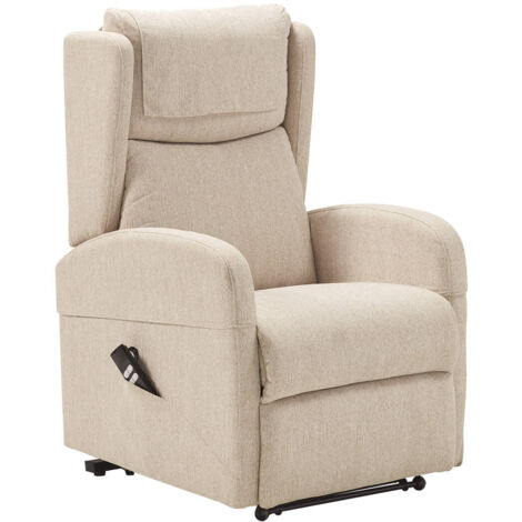 SEVILLE - Fauteuil Relax Releveur Electrique Beige Clair avec Roulettes