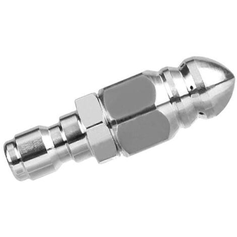 Sewer Jet Nozzle Stainless Steel Sewer Jetter Nozzle Head 1/4Inch Quick Connector, 5000 PSI Hose Nozzle