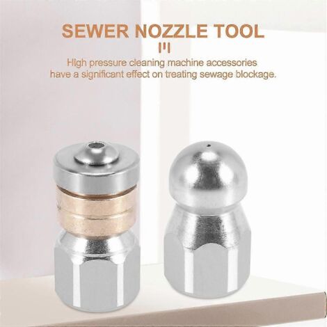 Sewer Nozzle, High Pressure Washer Hose Nozzle, 1/4 Inch Pack of 2
