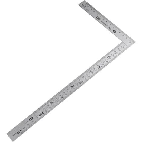 Sewing Square and Ruler, Carpenter's Square, Stainless Steel Metal Carpenter's Square, 150×300mm Square, 1.2mm Thick, 90 Degree Right Angle, Stainless Steel Ruler for Carpenters, Engineers
