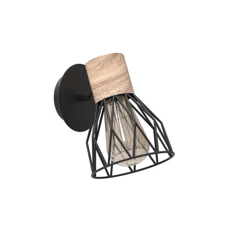 Applique, Nature Métal Noir / Bois Clayton 1 Lumière(S) - Seynave