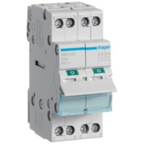Sezionatore Hager 25A 4 Poli 400 Vac 2 Moduli SBN425