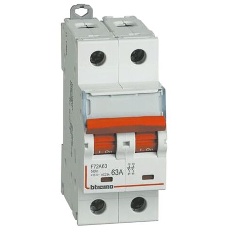 Sezionatore Modulabile Bticino 2P 63A 400Vac 2 moduli IP20 F72A63
