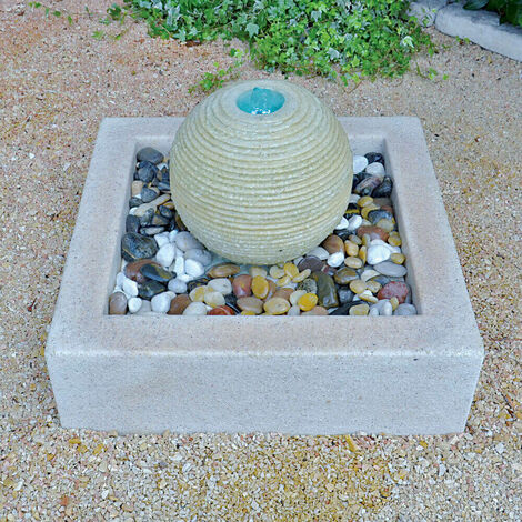 Fontana Zen da Giardino 44x40x70 cm 20 Litri in Poliroccia con LED