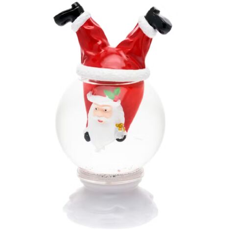 Sfera con Babbo Natale capovolto, led RGB cambiacolore per decorazioni
