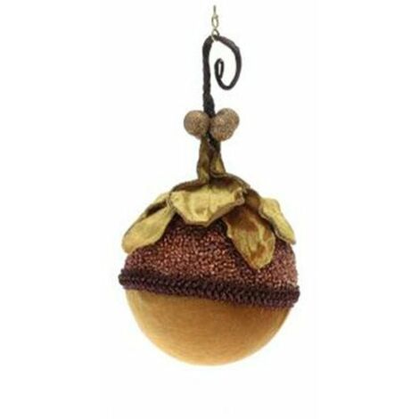 Sfera con magnolie per albero di natale Ø10 cm - colore rame/marrone - addobbo natalizio decorazione