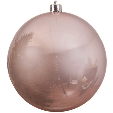 1 PALLINA DI NATALE 14 CM ROSA CIPRIA ADDOBBI APPENDIBILI DECORO ALBERO
