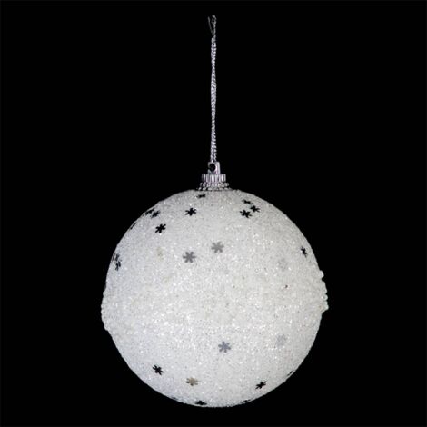 Sfera d argento glitter argento D8 - Fiocchi di perle - Feeric lights & christmas