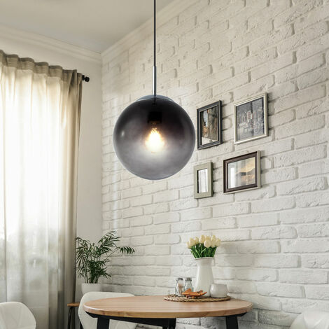 Sfera design pendolo lampada da soffitto soggiorno camera da letto illuminazione lampada a sospensione in vetro fumo