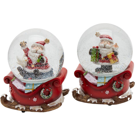 Sfera di cristallo natalizia con Babbo Natale decorazione per interno ad acqua da 10 cm -Regali