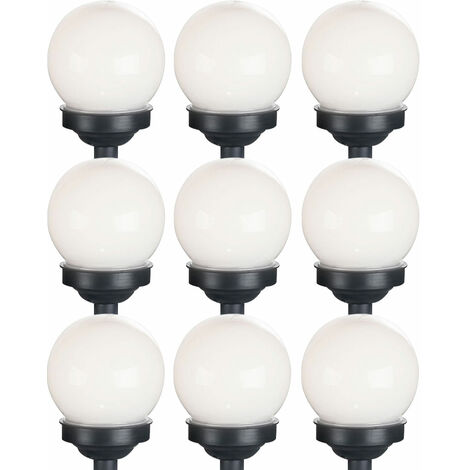 Sfera di luce solare 10 cm sfera di luce solare da giardino LED decorazione da giardino sfera solare per esterno piccolo, durata della luce circa 6-8 ore, H 38 cm, set da 9