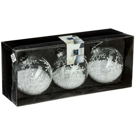 Sfera di Natale con vetro neve D6-8 - Palla x3 - Feeric lights & christmas