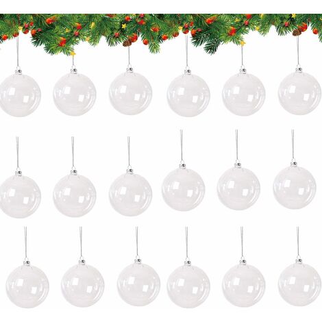 Sfera di plastica trasparente riempibile, Sfera trasparente riempibile, Sfere di Natale trasparenti, Decorazione per albero di Natale, Sfere di Natale personalizzate (B)