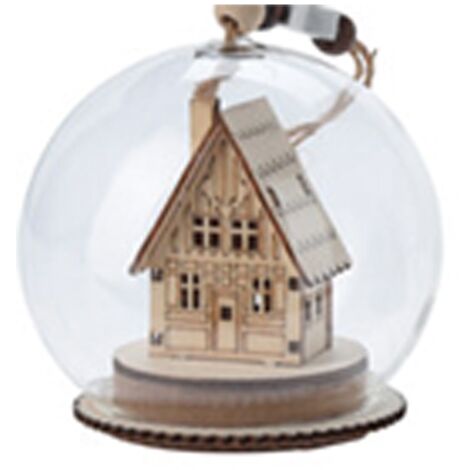 Sfera di vetro con scena Led decorazione natalizia h 10 cm -Modello 4