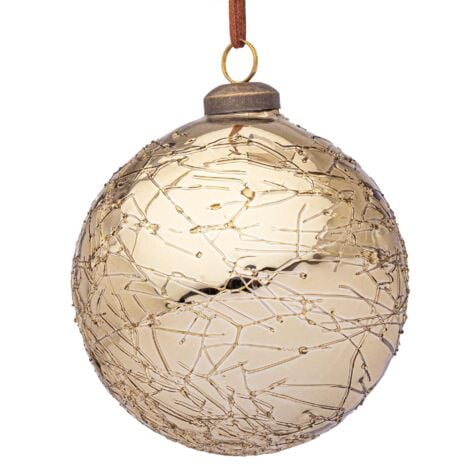 Sfera di vetro glaciate Bizzotto oro Ø10 cm