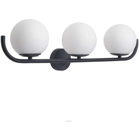 Sfera dreifache kugelförmige Wandleuchte für G9-Glühbirne in Schwarz