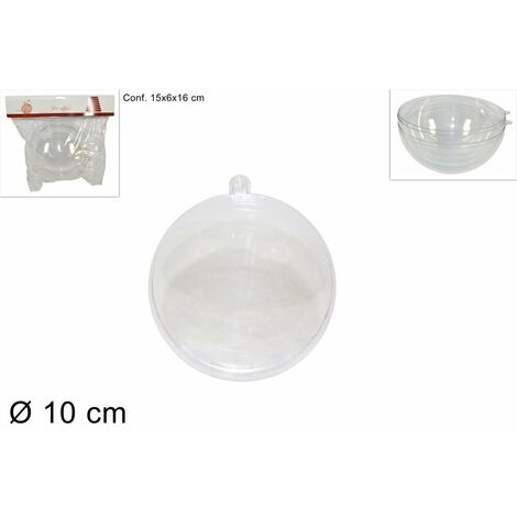 SFERA IN PLASTICA TRASPARENTE DIVISIBILE 10 CM
