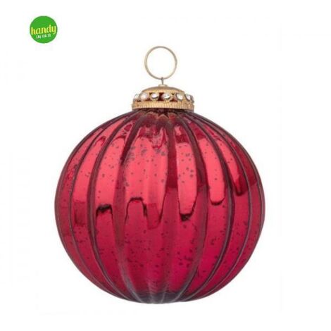 Sfera in Vetro Daring Bizzotto Rosso Lucido Ø 80mm
