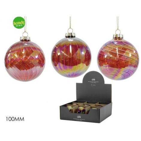 Sfera in Vetro General Trade Ø 100mm Rosso Modelli Assortiti