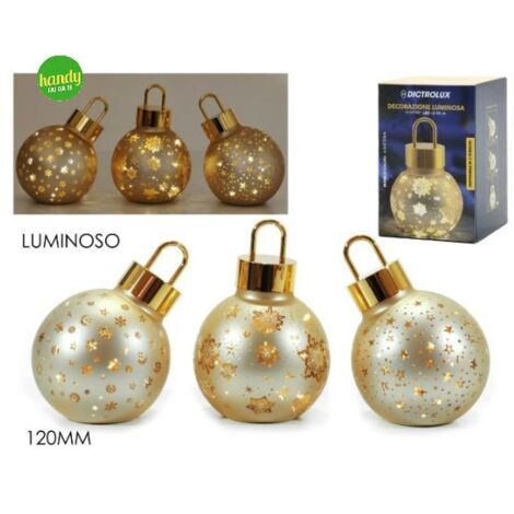 Sfera in Vetro General Trade Ø 120mm Oro con Luce Modelli Assortiti