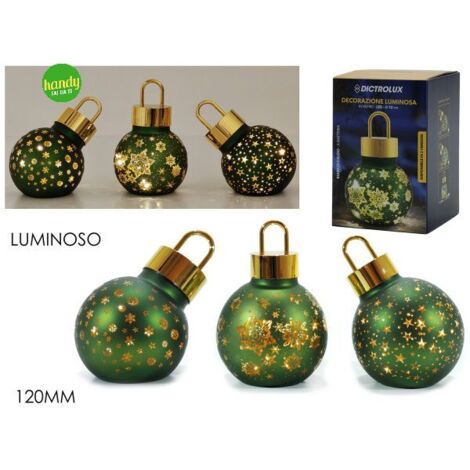 Sfera in Vetro General Trade Ø 120mm Verde con Luce Modelli Assortiti
