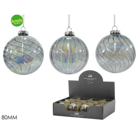 Sfera in Vetro General Trade Ø 80mm Silver Modelli Assortiti