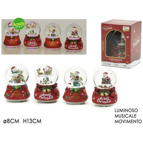 Sfera in Vetro General Trade con Luce H 13cm Modelli Assortiti