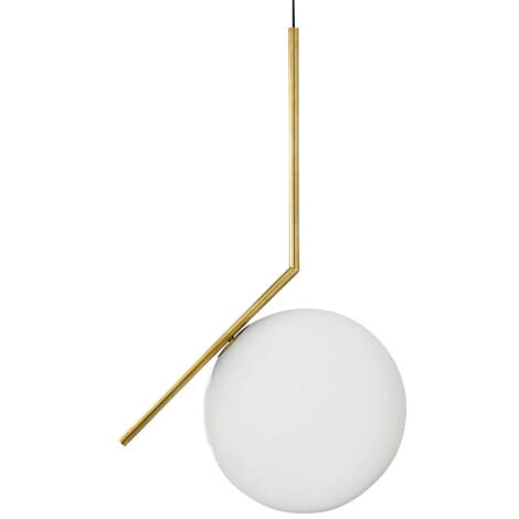 Sfera lattea 20 cm - lampada a sospensione moderna, ottone, oro