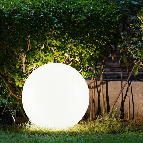 ETC-SHOP Sfera luminosa da giardino, lampada solare a LED, decorazione da giardino, sfera solare per esterni, 25 cm, tempo di illuminazione circa 6-8 ore, H 65 cm