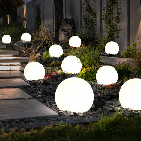 Sfera luminosa solare 10 cm sfera luminosa solare da giardino LED decorazione da giardino sfera solare per esterni piccola, durata della luce circa 6-8 ore, H 38 cm, set da 10