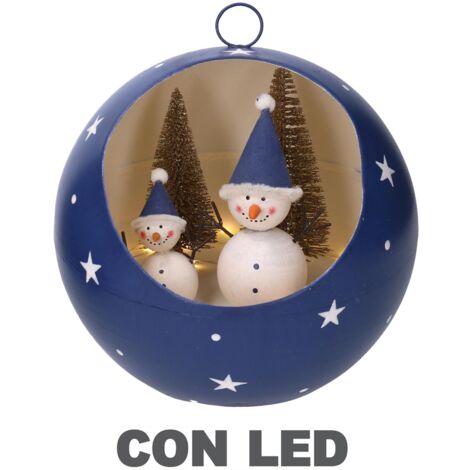 Sfera metallo led blu cm ø22h22