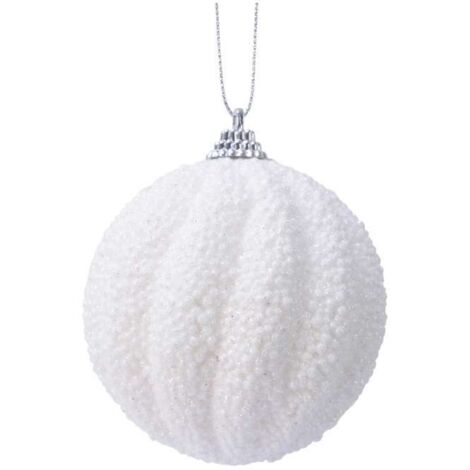 Sfera natalizia bianca con micro sfere in risalto