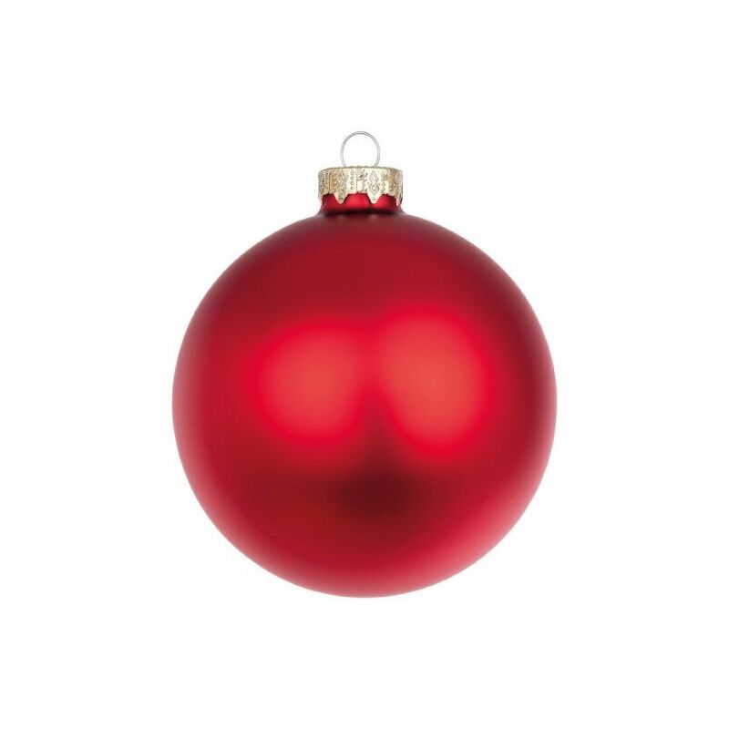 Sfera di natale in vetro colore rosso granata opaco D100 0937039 - Bizzotto