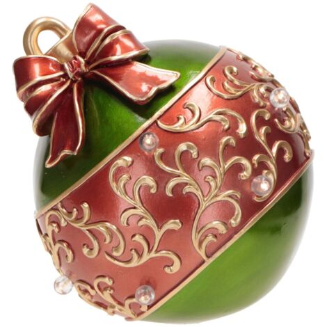 Sfera natalizia colore verde e rosso con luci Led decorazione natalizia Ø 23 cm