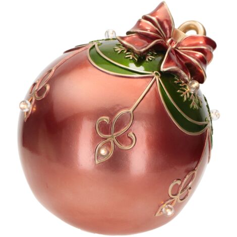 Sfera natalizia colore verde e rosso con luci Led decorazione natalizia Ø 26 cm