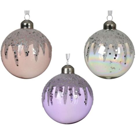 Sfera Natalizia con perline e paillettes vari colori