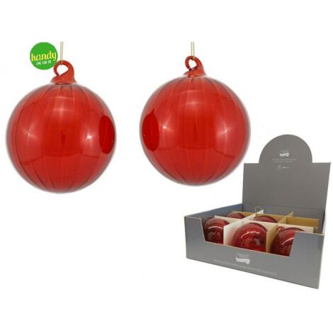 Sfera natalizia general trade ø8cm vetro rosso