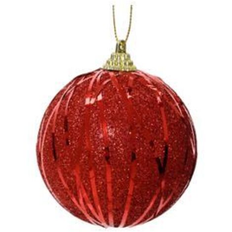 Sfera Natalizia Total Red glitter e paillettes