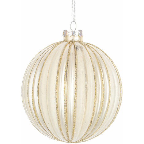 Sfera natalizia vetro clio Bizzotto Ø 10cm champagne