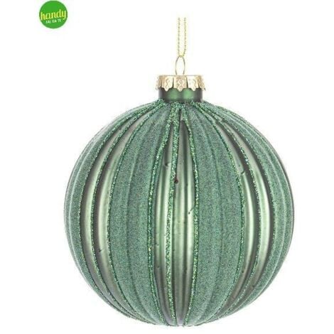 Sfera natalizia vetro clio Bizzotto Ø 10cm verde