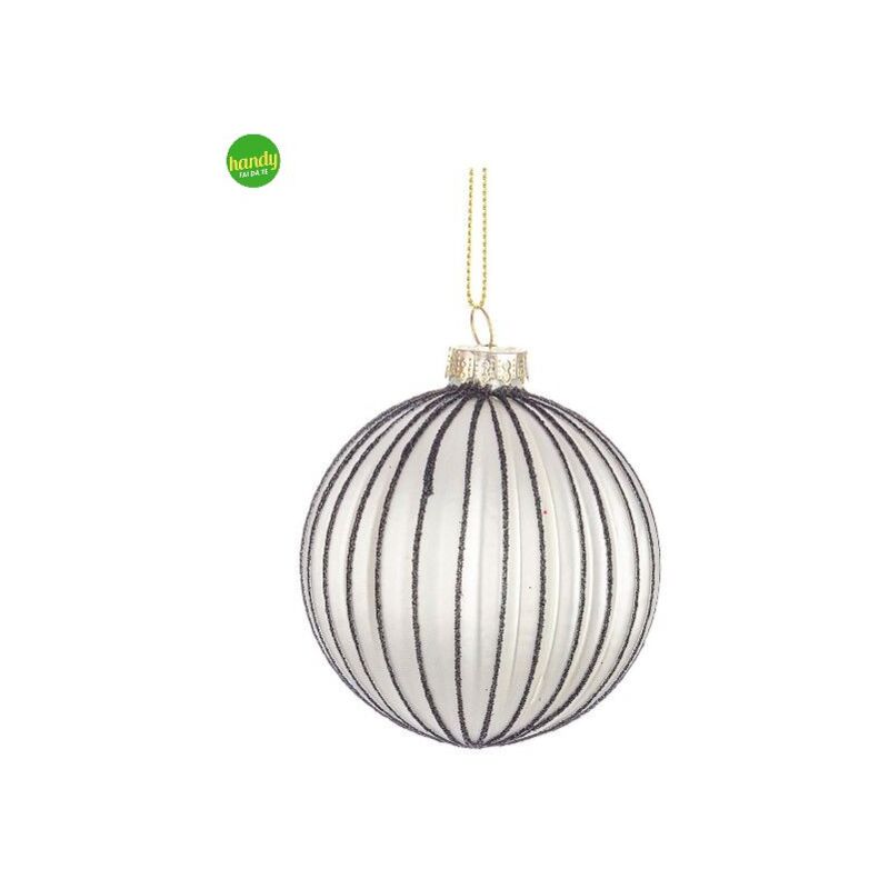 Sfera natalizia vetro dreamy Bizzotto 8 cm bianco