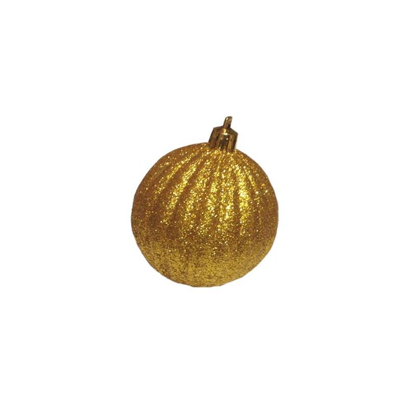 Natale Glitter Immagini.Sfera Onda Glitter Oro Per Albero Di Natale O70 Mm 6pz 38050