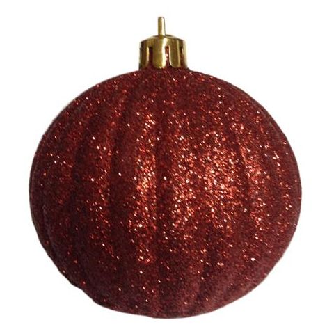 Immagini Natale Glitter.Sfera Onda Glitter Rosso Per Albero Di Natale 70 Mm 6pz 14695 11024