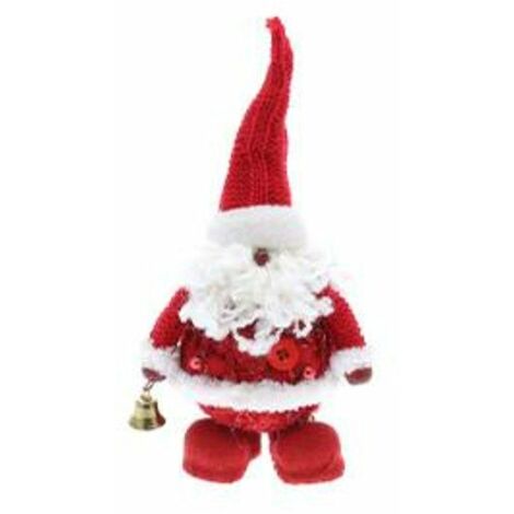 Sfera palla babbo natale per albero 17 cm - colore rosso/bianco - addobbo decorazione natalizia