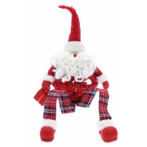 Sfera palla babbo natale per albero 35 cm - colore rosso/bianco - addobbo decorazione natalizia