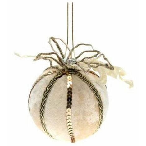 Sfera palla in velluto per albero di natale Ø10 cm - bronzo/oro - addobbo decorazione natale