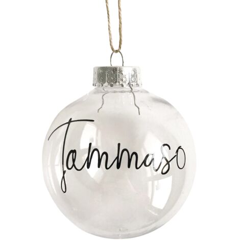 Sfera Pallina Iridescente personalizzabile per albero di natale con nome o logo -Azzurro