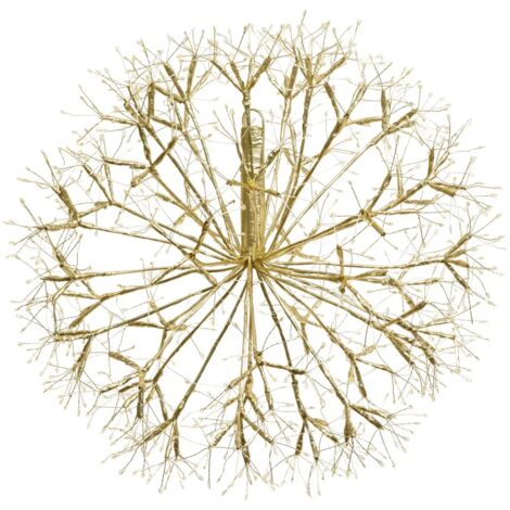 Sfera "Ricco" con rami e  microled bianco caldo e bianco freddo, uso interno -Champagne / Ø 60