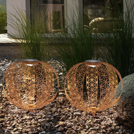 Luci solari a LED luci plug-in decorazioni da giardino luci esterne sfera  rotonda bianca con picchetto, IP44, batteria ricaricabile, plastica, bianco  argento, LED, set da 3